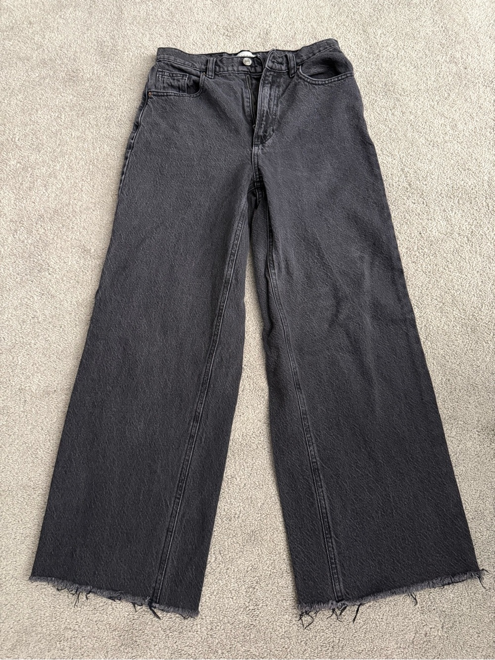 Wide Leg High-Rise Womenâs Ankle Jeans â Black